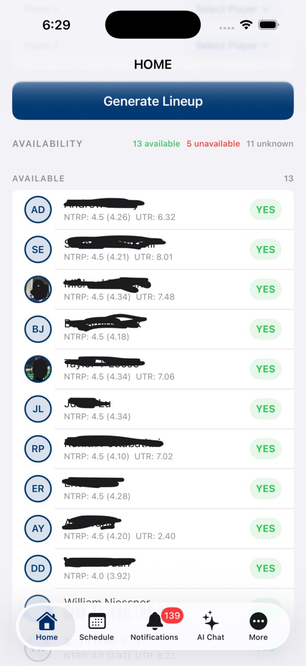 Live availability board with one-tap requests