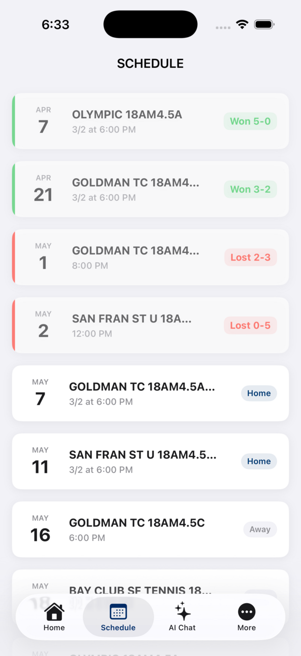 Match Details Interface